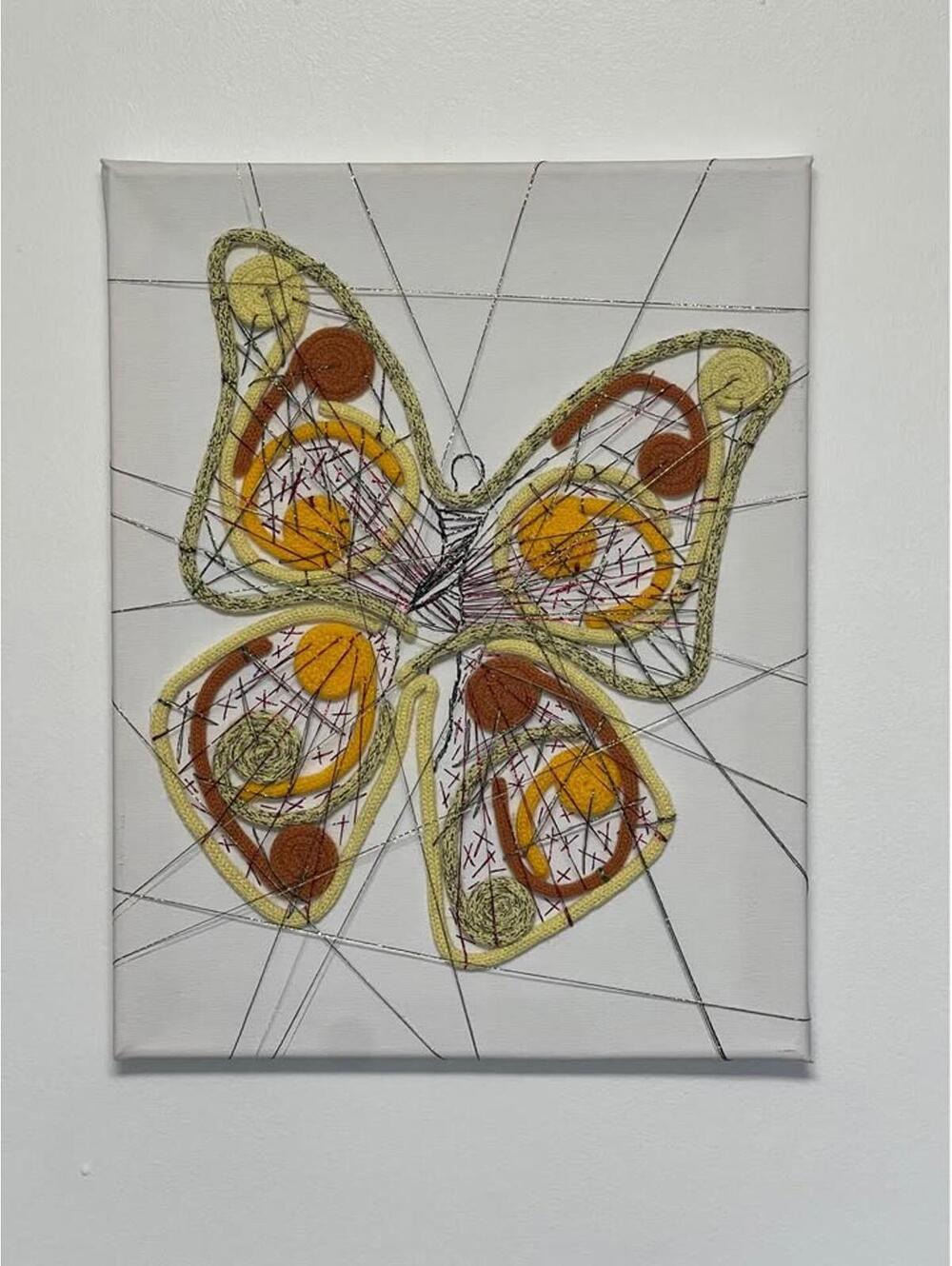 Unique knitted cord art piece